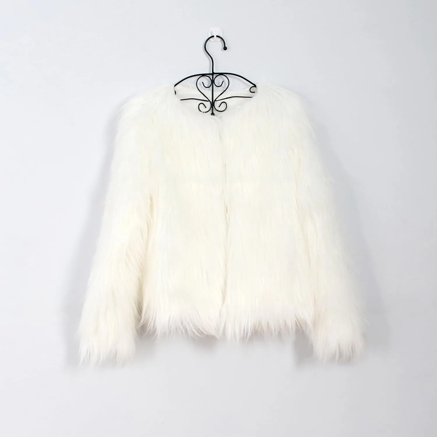 2023 Women's Winter Coats Fleece Cropped Jacket Long Sleeve Fluffy Warm Coat Short Soft Shaggy Outerwear Fall Cardigan