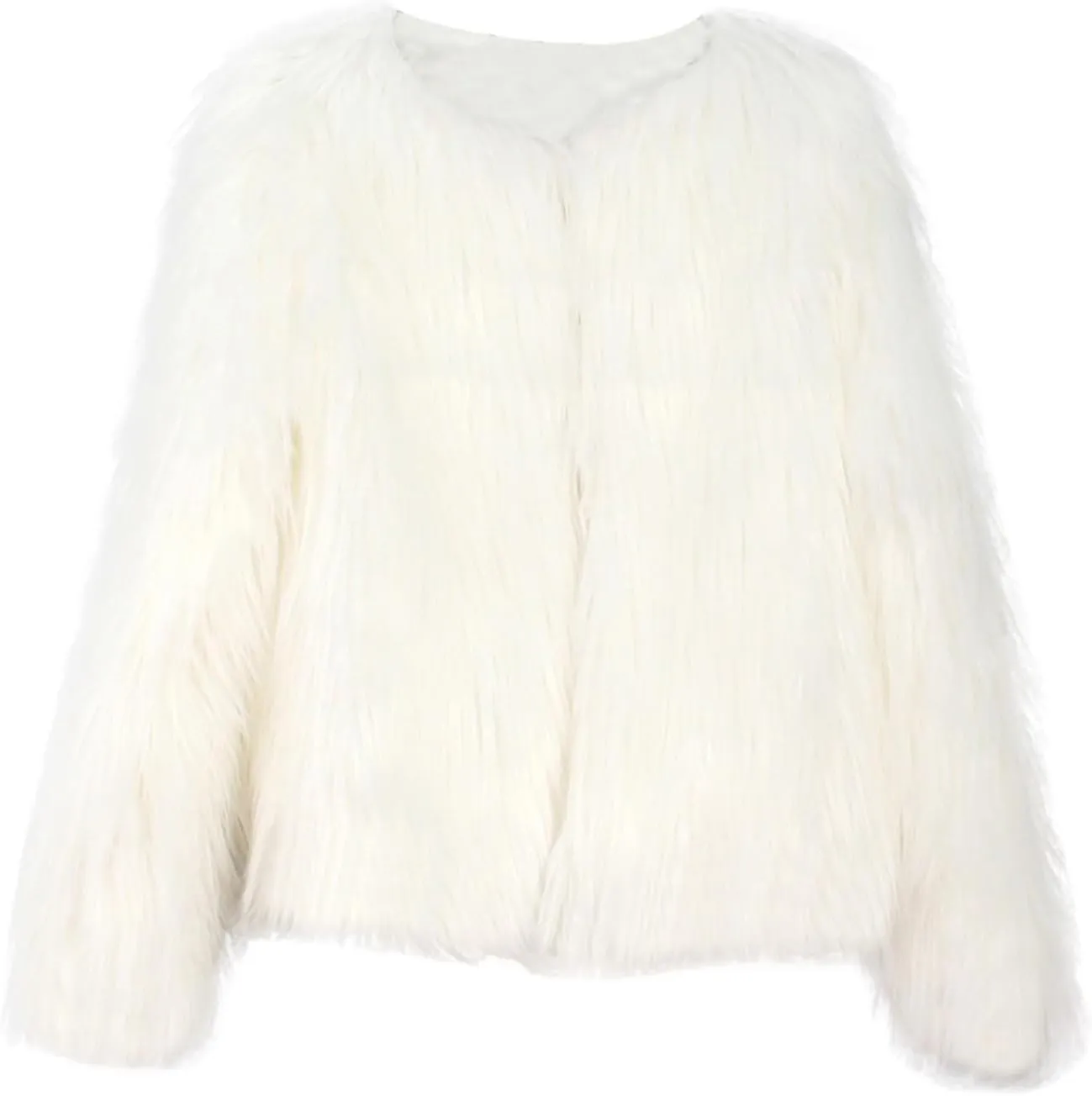 2023 Women's Winter Coats Fleece Cropped Jacket Long Sleeve Fluffy Warm Coat Short Soft Shaggy Outerwear Fall Cardigan