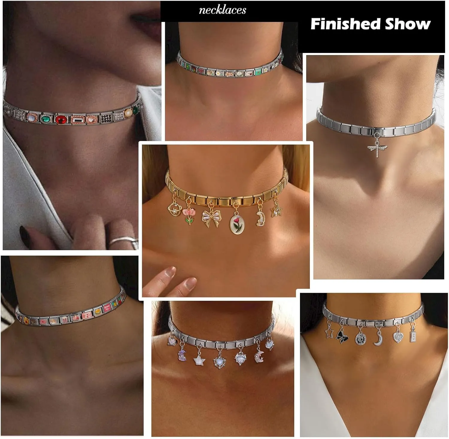 9mm Italian Charms Bracelet for Women, Traditional Classic Type Italian Charm Bracelet Link for Men, Fashion Handmade Bracelet DIY Module Italian Charm Necklaces Anklet Jewelry Gifts