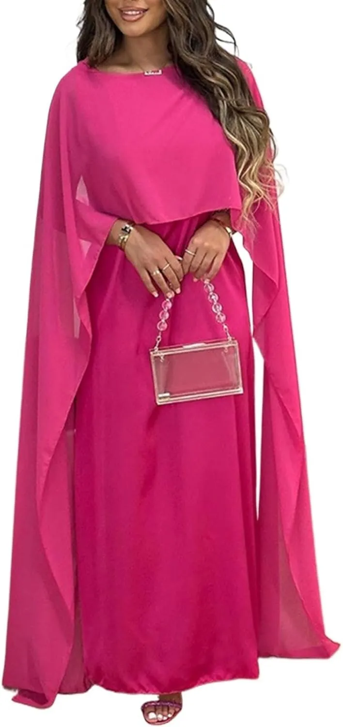 Abaya Dress for Women Muslim Clothes Wedding Chiffon Long Evening Dress Ramadan Dubai Kaftan Robe
