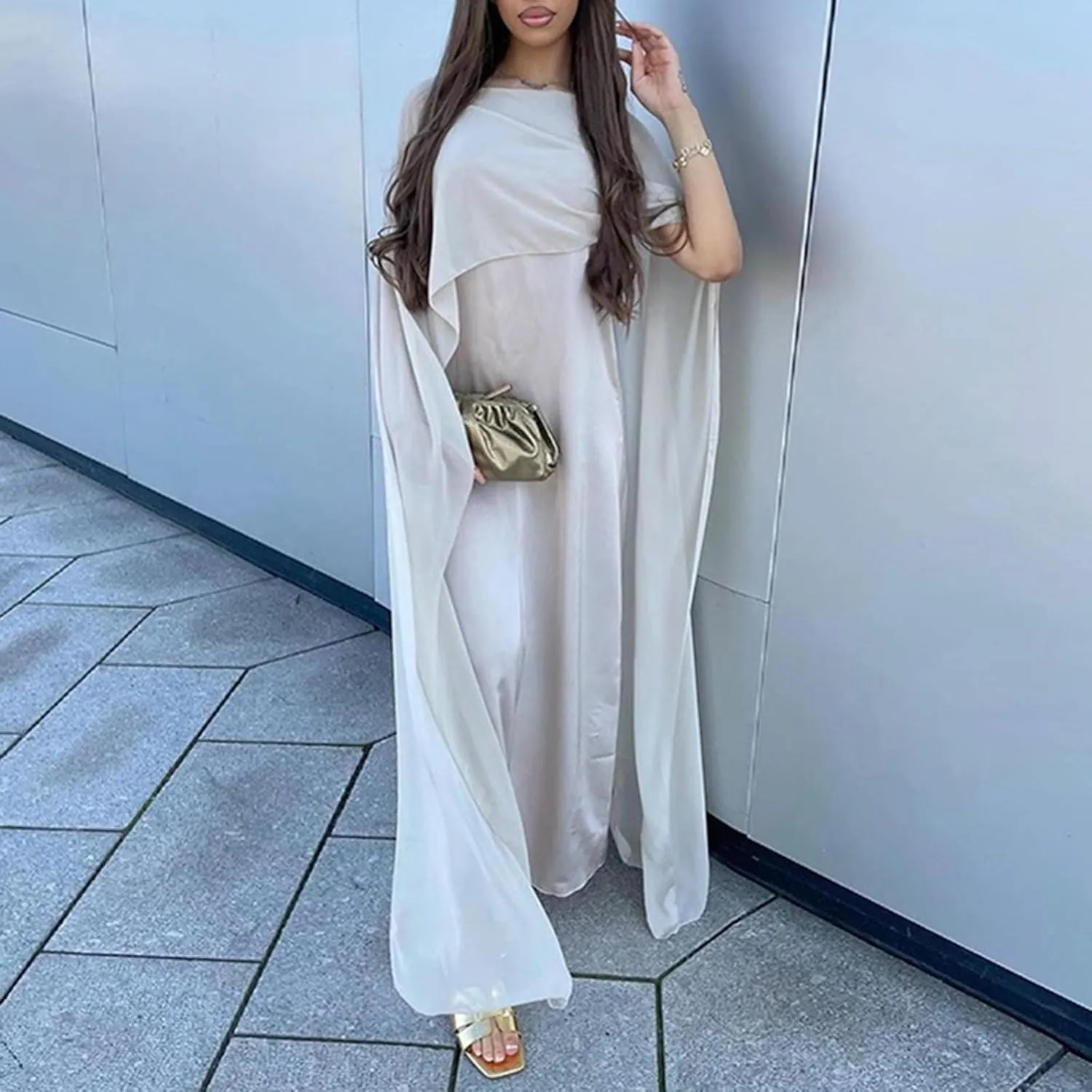 Abaya Dress for Women Muslim Clothes Wedding Chiffon Long Evening Dress Ramadan Dubai Kaftan Robe