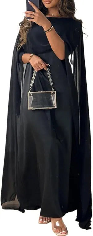 Abaya Dress for Women Muslim Clothes Wedding Chiffon Long Evening Dress Ramadan Dubai Kaftan Robe