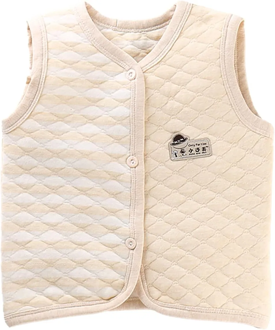 ACSUSS Baby Toddler Girls Boys Sleeveless Jacket Cotton Padded Waistcoat Lightweight Vests