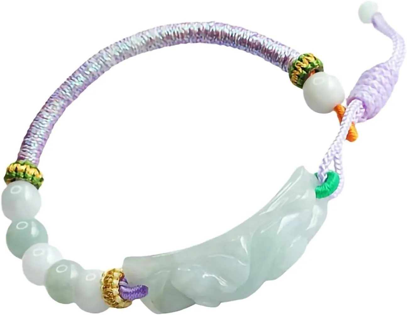 Adjustable Natural Jade Bracelets for Women, Hand-woven Amulet Beaded Friendship Jewelry Charm Bracelets for Gifts
