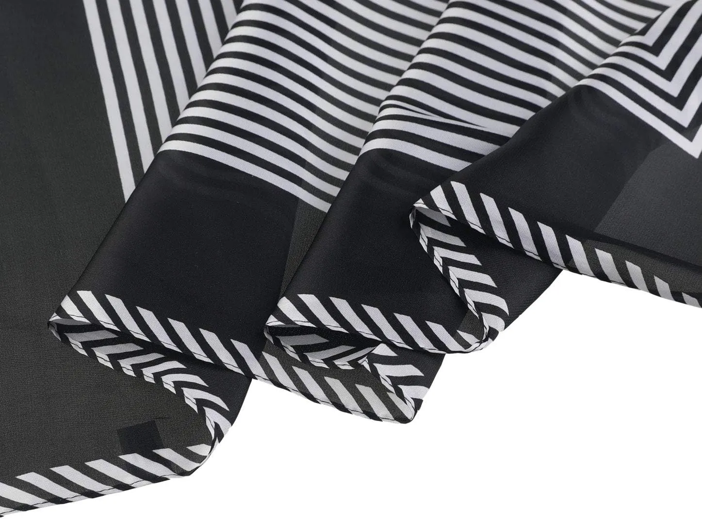 Allegra K 70cm Women Stripe Print Square Scarves Kerchief Neck Scarf Neckerchief Headband