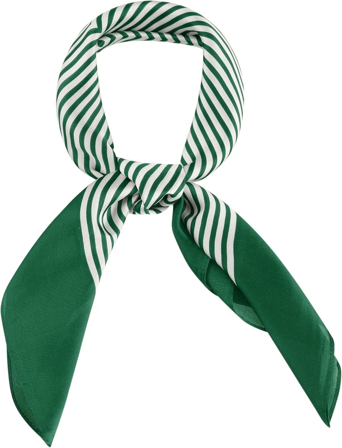Allegra K 70cm Women Stripe Print Square Scarves Kerchief Neck Scarf Neckerchief Headband