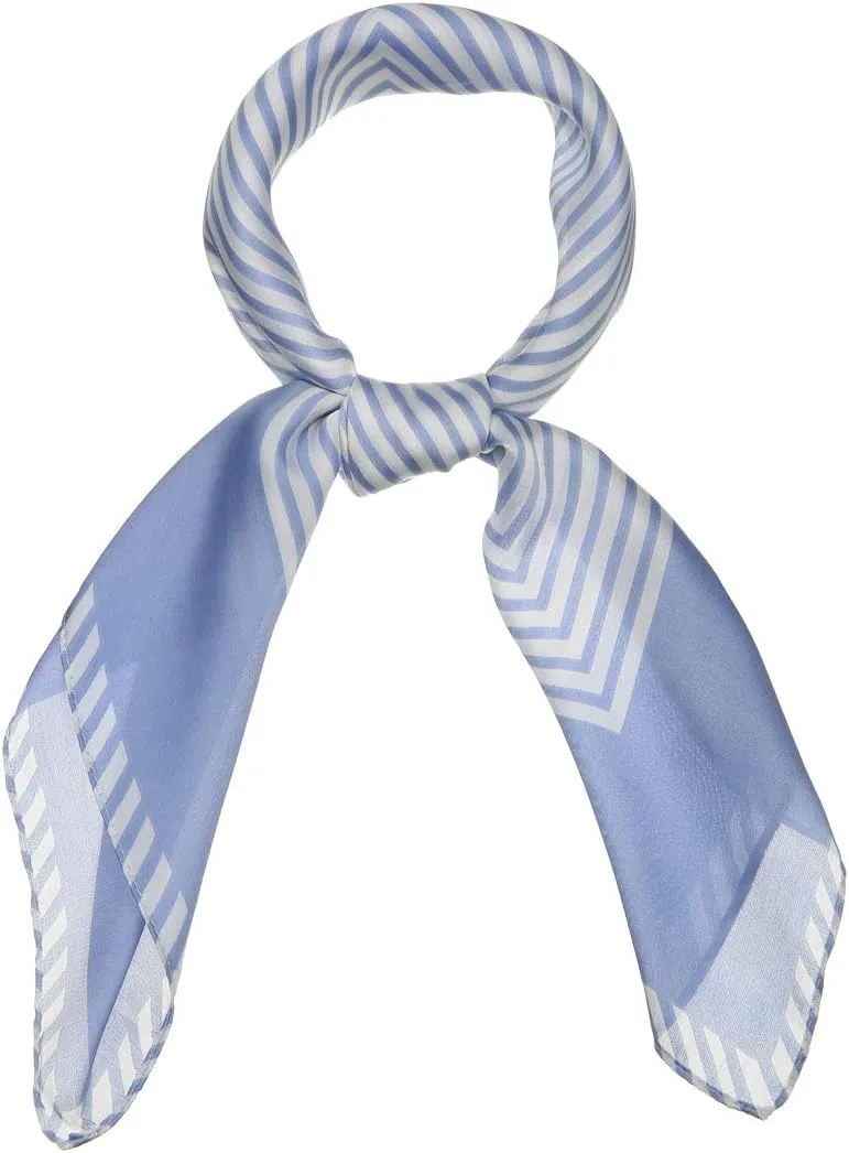 Allegra K 70cm Women Stripe Print Square Scarves Kerchief Neck Scarf Neckerchief Headband