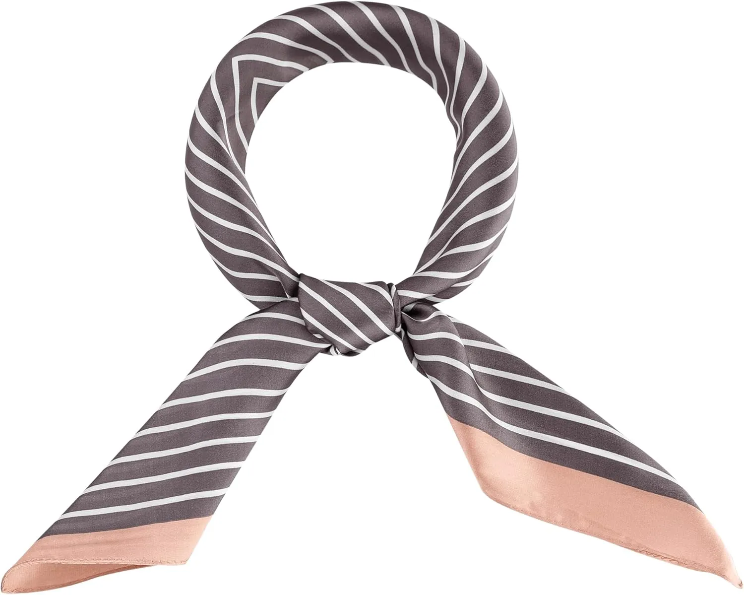 Allegra K 70cm Women Stripe Print Square Scarves Kerchief Neck Scarf Neckerchief Headband
