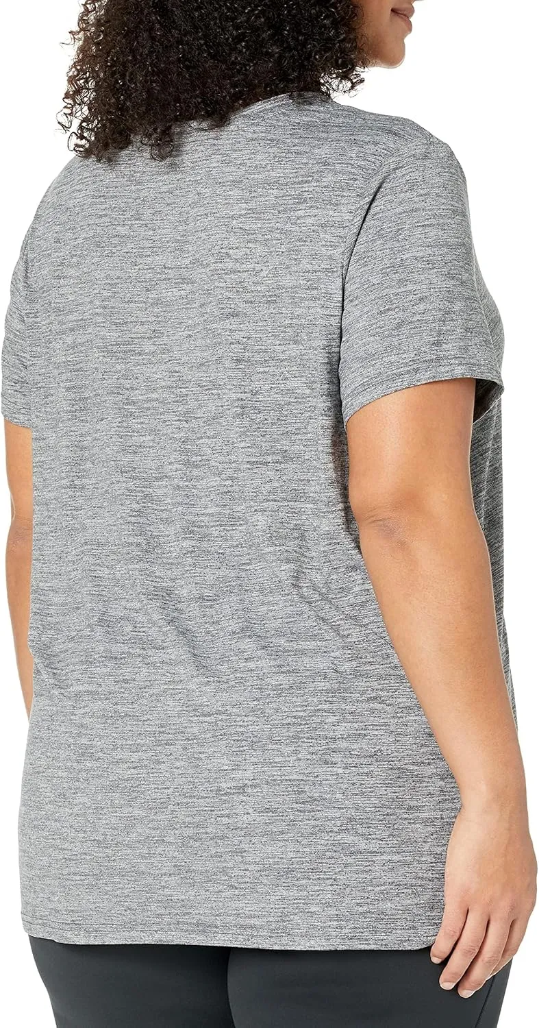 Amazon Essentials Women's Active Quick Dry Tech Stretch Short-Sleeve V-Neck T-Shirt (Available in Plus Size), Pack of 2