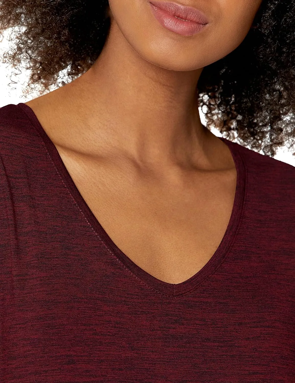 Amazon Essentials Women's Tech Stretch Short-Sleeve V-Neck T-Shirt - Discontinued Colors, Multipacks