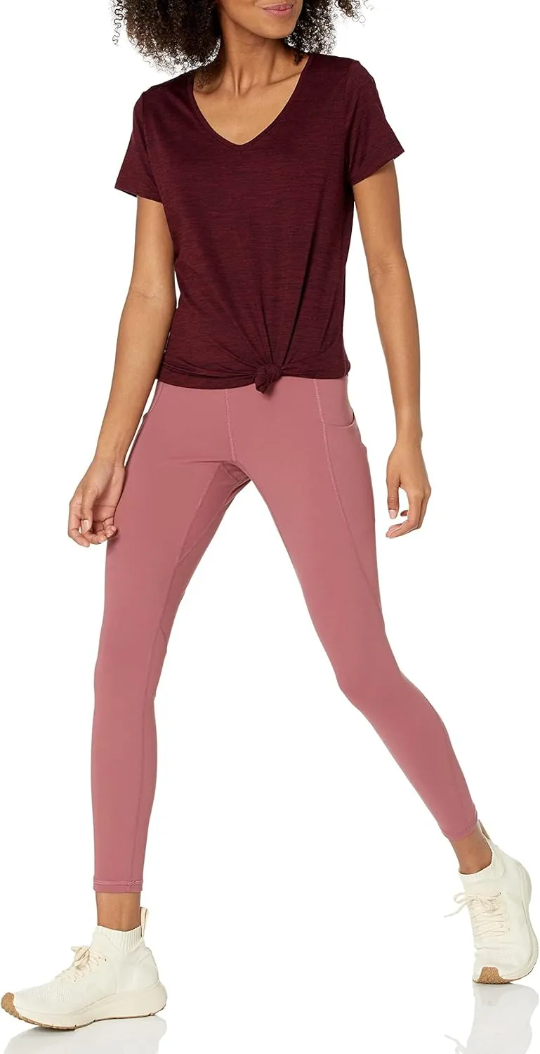 Amazon Essentials Women's Tech Stretch Short-Sleeve V-Neck T-Shirt - Discontinued Colors, Multipacks