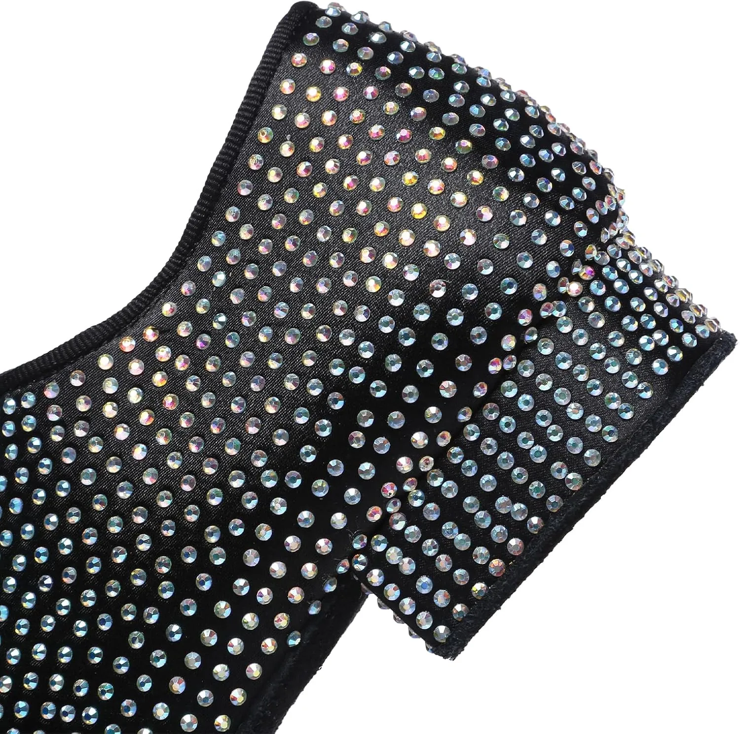 AOQUNFS Men's Latin Dance Shoes Black Rhinestones Ballroom Tango Salsa Character Shoes for Boys,Model L605