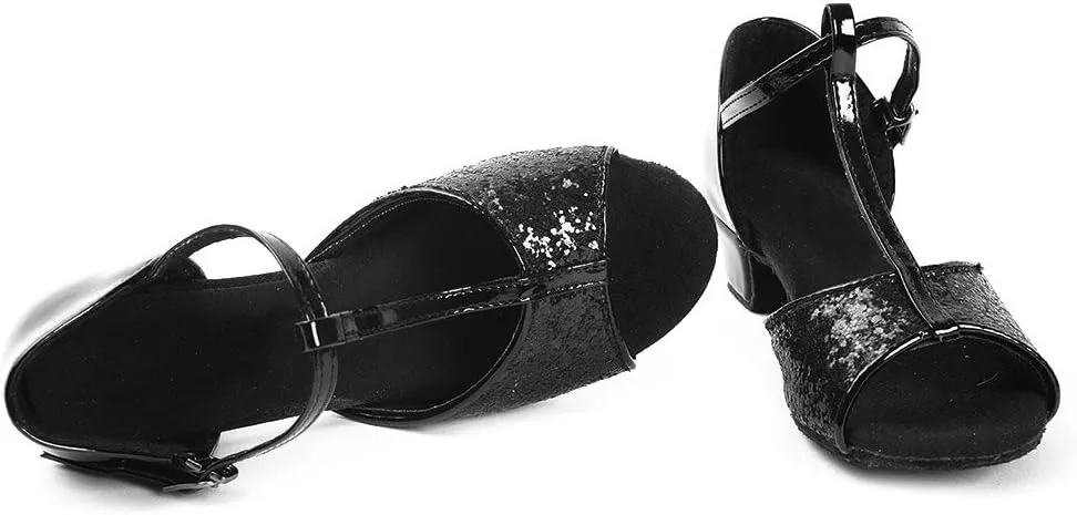 AOQUNFS Toddler Girls Latin Dance Shoes Low Heel Kids Salsa Ballroom Tango Dance Shoes,608