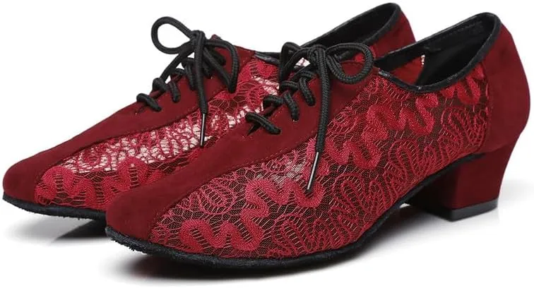 AOQUNFS Women Latin Dance Shoes Lace-up Ballroom Salsa for Practice Performance Shoes,Model L290