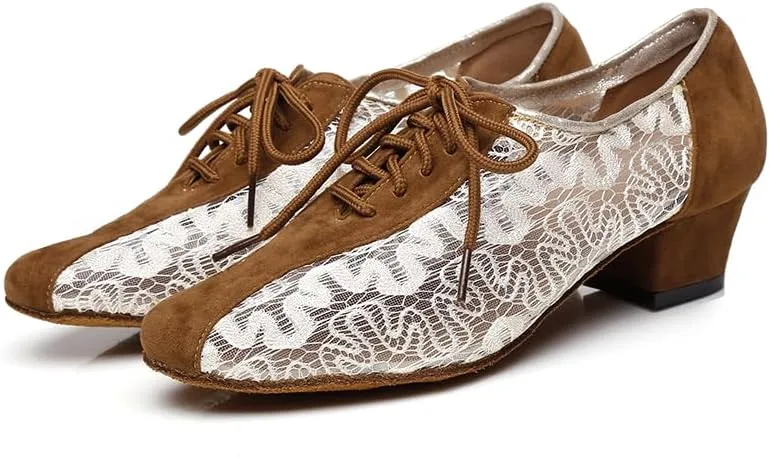 AOQUNFS Women Latin Dance Shoes Lace-up Ballroom Salsa for Practice Performance Shoes,Model L290