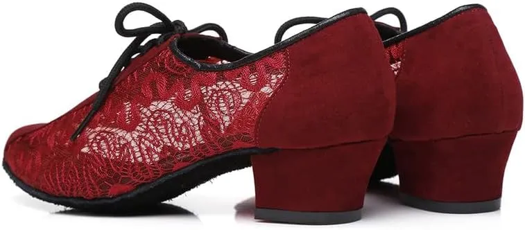 AOQUNFS Women Latin Dance Shoes Lace-up Ballroom Salsa for Practice Performance Shoes,Model L290