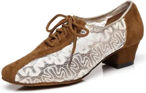 AOQUNFS Women Latin Dance Shoes Lace-up Ballroom Salsa for Practice Performance Shoes,Model L290