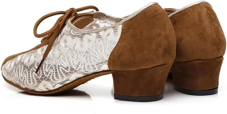 AOQUNFS Women Latin Dance Shoes Lace-up Ballroom Salsa for Practice Performance Shoes,Model L290