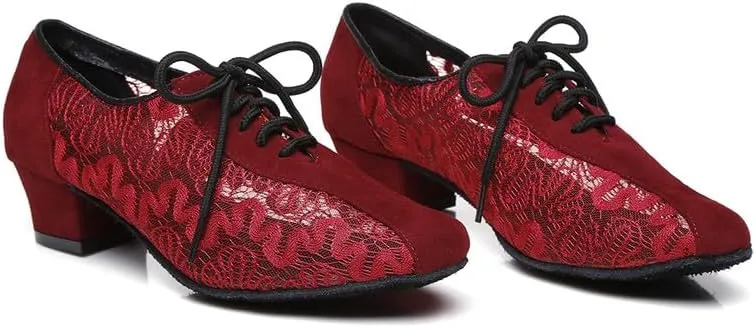 AOQUNFS Women Latin Dance Shoes Lace-up Ballroom Salsa for Practice Performance Shoes,Model L290