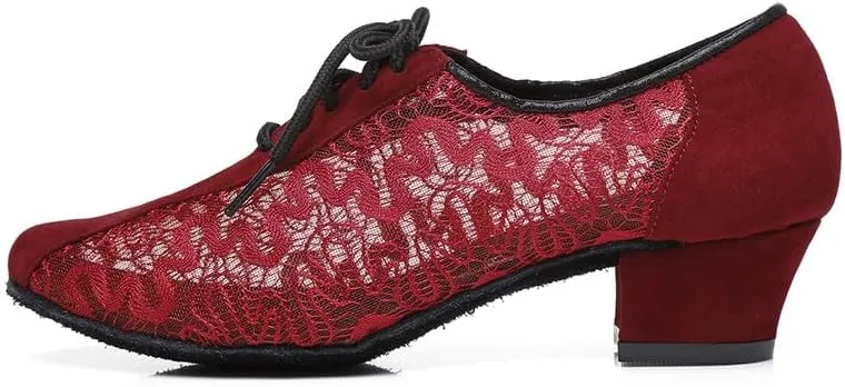 AOQUNFS Women Latin Dance Shoes Lace-up Ballroom Salsa for Practice Performance Shoes,Model L290