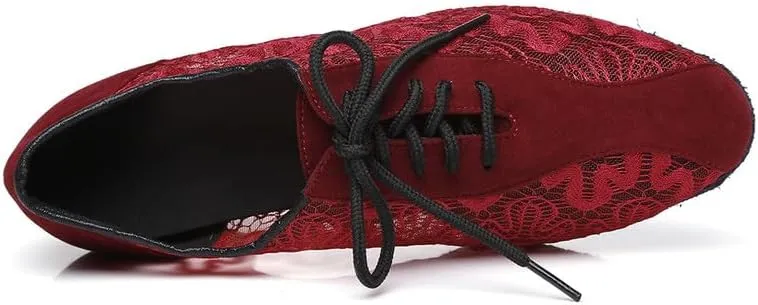 AOQUNFS Women Latin Dance Shoes Lace-up Ballroom Salsa for Practice Performance Shoes,Model L290