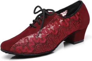 AOQUNFS Women Latin Dance Shoes Lace-up Ballroom Salsa for Practice Performance Shoes,Model L290