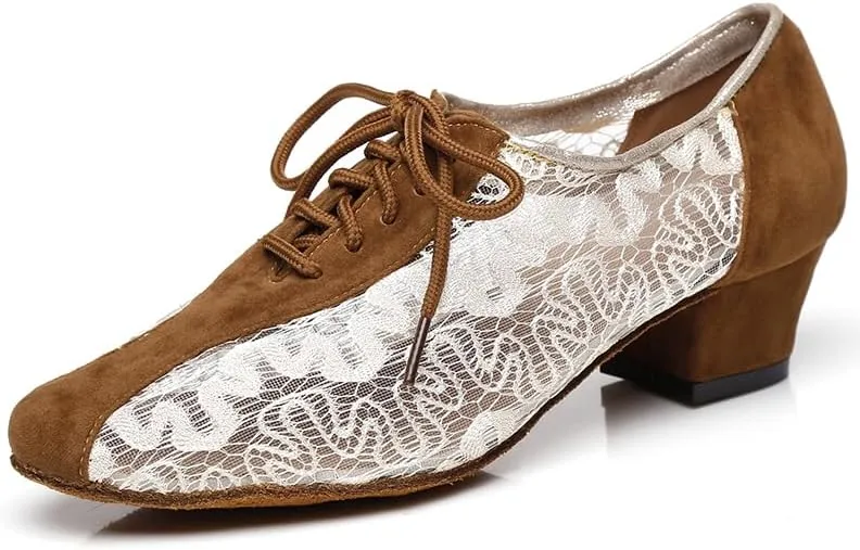 AOQUNFS Women Latin Dance Shoes Lace-up Ballroom Salsa for Practice Performance Shoes,Model L290