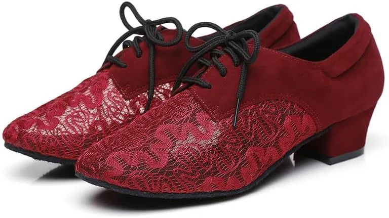 AOQUNFS Women Latin Dance Shoes Lace-up Ballroom Salsa for Practice Performance Shoes,Model L292