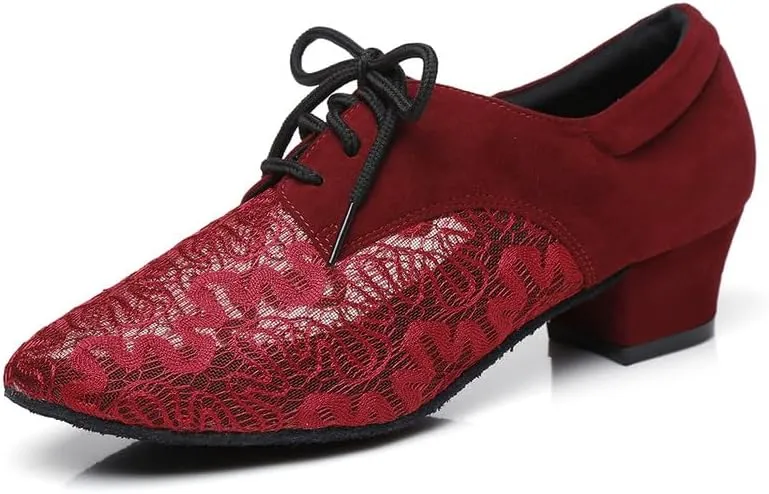AOQUNFS Women Latin Dance Shoes Lace-up Ballroom Salsa for Practice Performance Shoes,Model L292