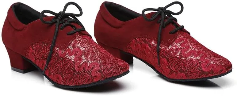 AOQUNFS Women Latin Dance Shoes Lace-up Ballroom Salsa for Practice Performance Shoes,Model L292