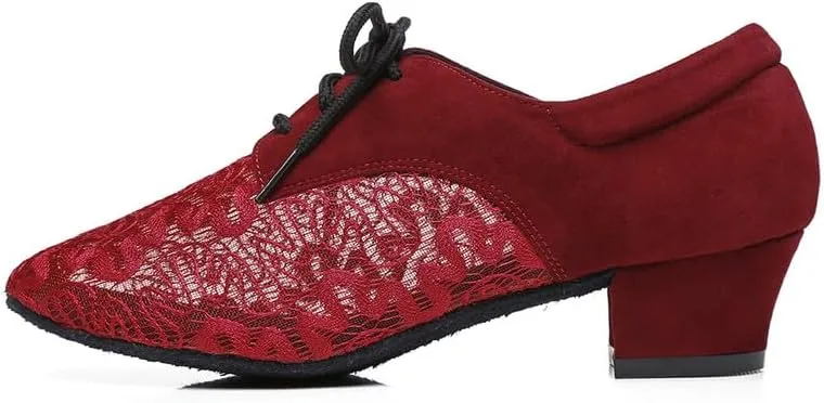 AOQUNFS Women Latin Dance Shoes Lace-up Ballroom Salsa for Practice Performance Shoes,Model L292