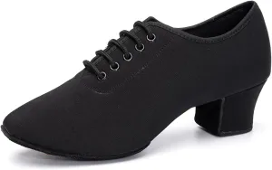 AOQUNFS Women's Latin Dance Shoes Ballroom Salsa Split-Sole Rhythm Teaching Professional Practice Dance Shoes,NJB-5,Black,US 8.5