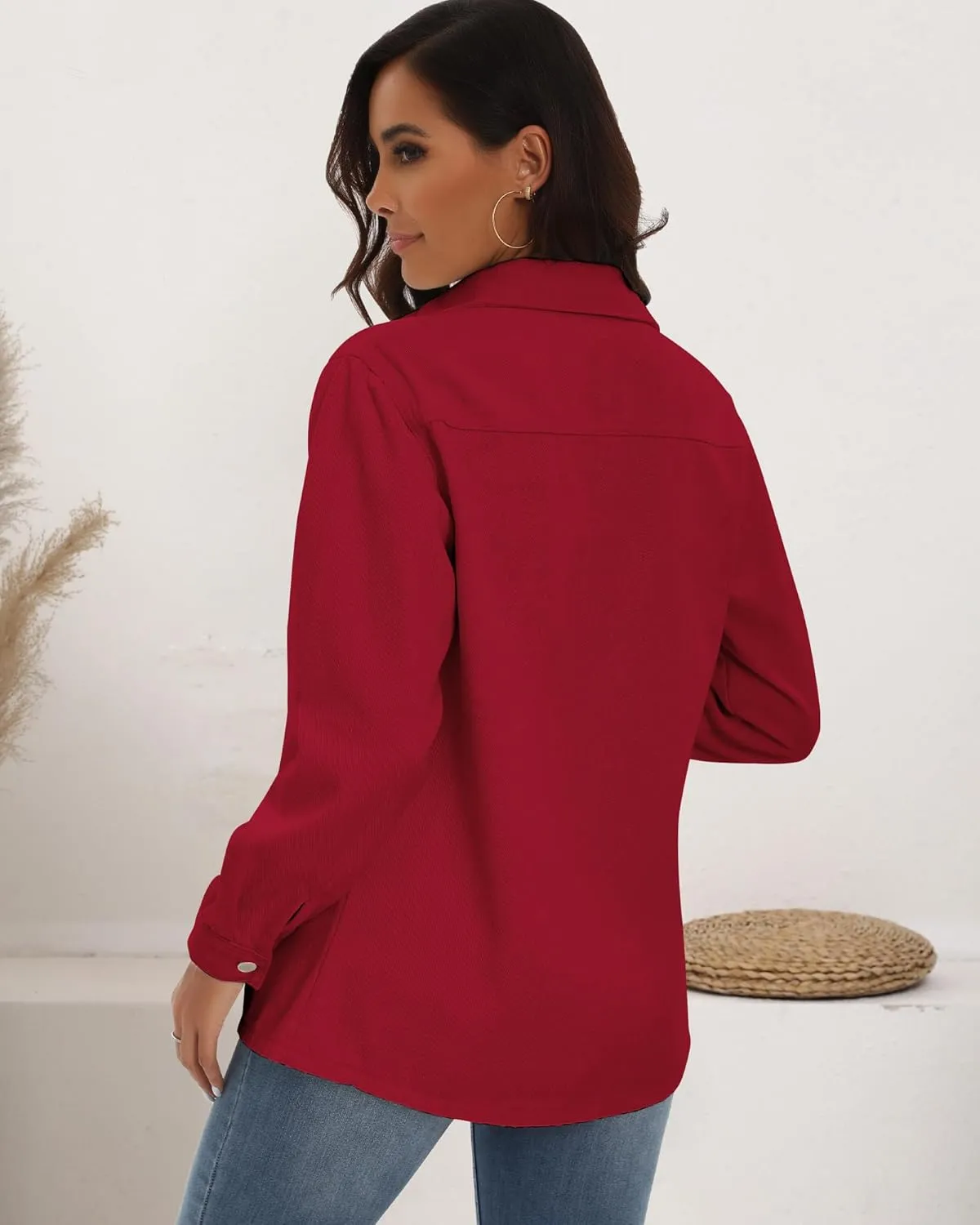 Argstar Denim Jacket for Women Button Up Long Sleeve with Pockets (Available in Inner Pockets)