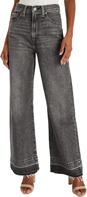 Astylish Women's High Waisted Wide Leg Jeans Trendy Straight Leg Jeans Zimbaplatinum Denim Pants