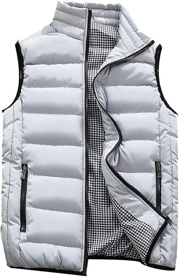 Autumn Men Autumn Winter Coat Padded Cotton Vest Warm Hooded Thick Vest Tops Jacket Yoga Mat Set for Men