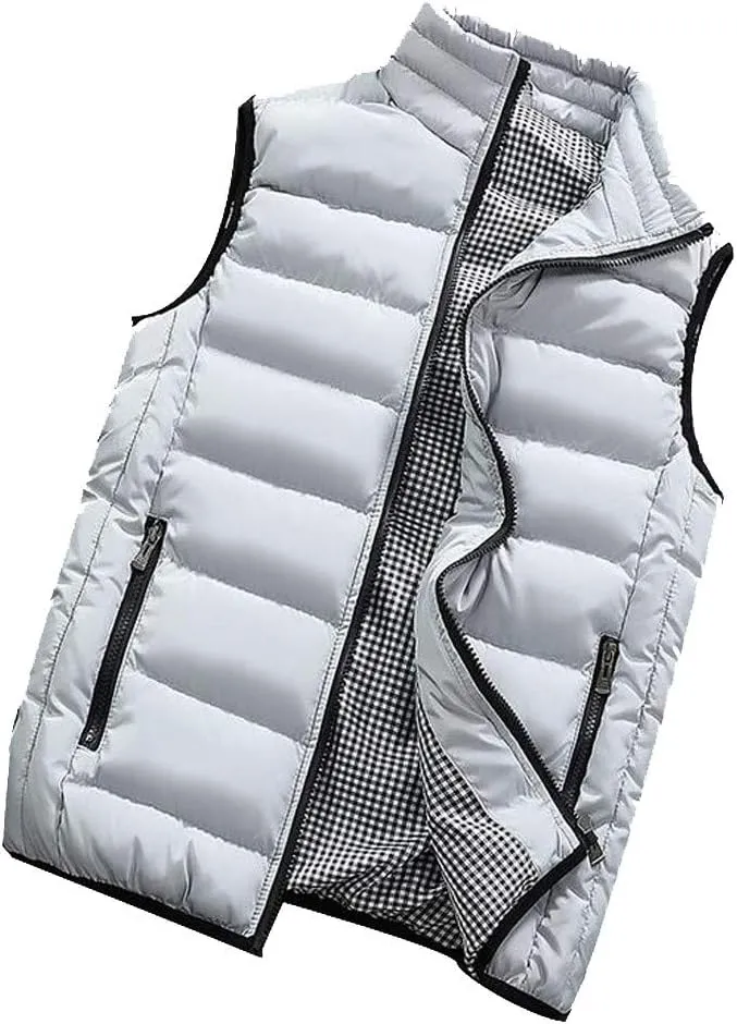Autumn Men Autumn Winter Coat Padded Cotton Vest Warm Hooded Thick Vest Tops Jacket Yoga Mat Set for Men