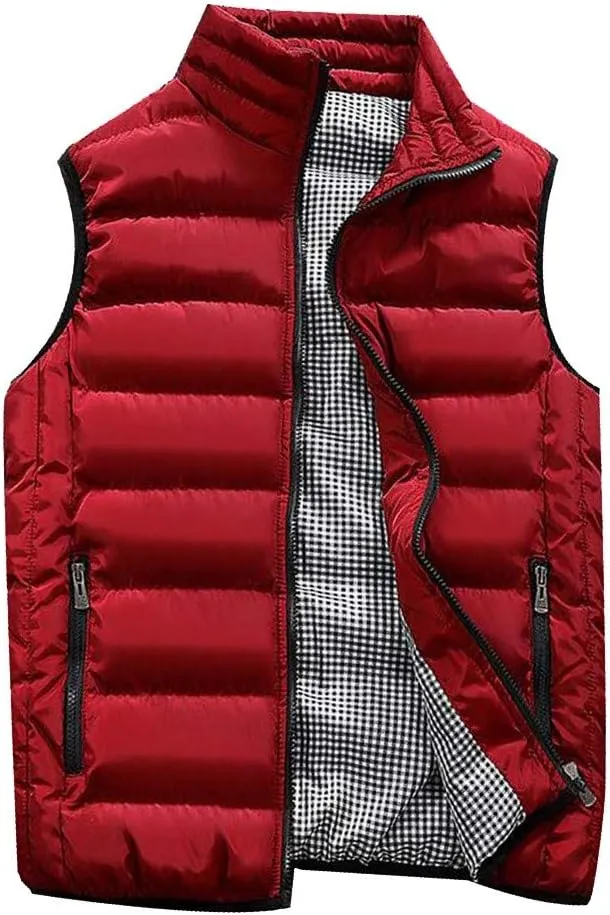 Autumn Men Autumn Winter Coat Padded Cotton Vest Warm Hooded Thick Vest Tops Jacket Yoga Mat Set for Men