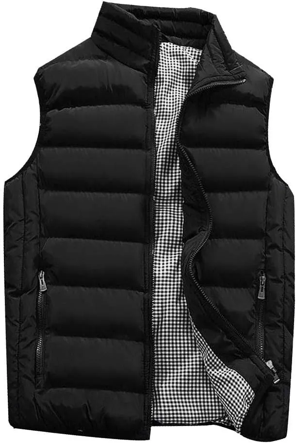 Autumn Men Autumn Winter Coat Padded Cotton Vest Warm Hooded Thick Vest Tops Jacket Yoga Mat Set for Men