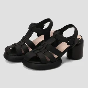 bbruriy Women's Slingback Ankle Strap Sandalswoven Cutout Summer Platform Chunky Heels Sandals Dress Pumps Shoes
