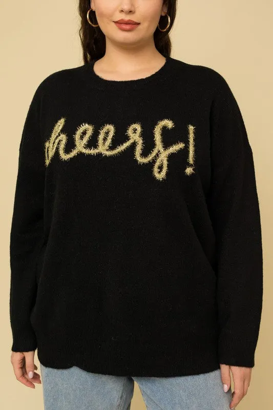 Beautifully Sized Cheers Pullover Sweater