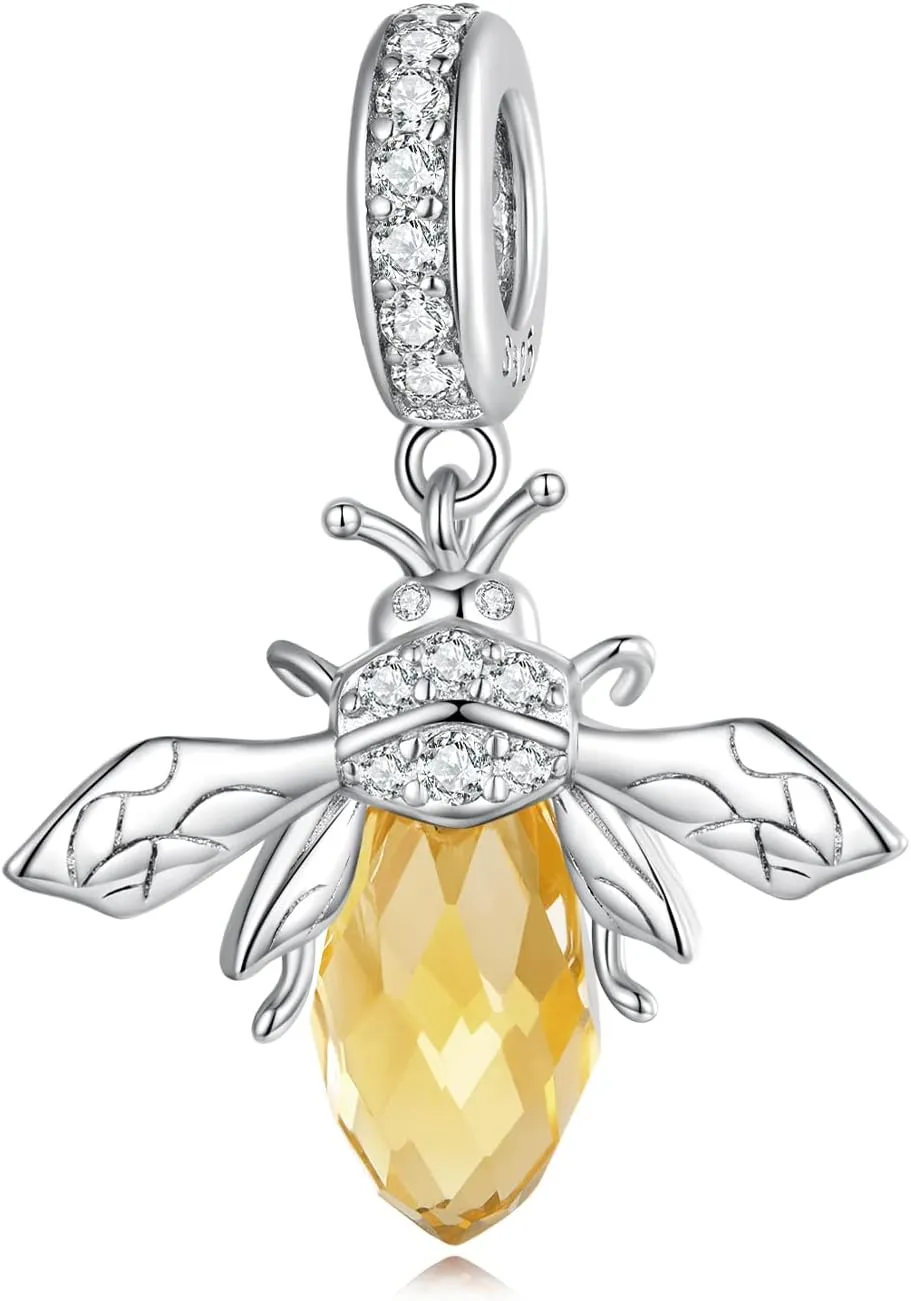 Bee Dangle Charm 925 Sterling Silver Charm Fits For Pandora Bracelet Necklace