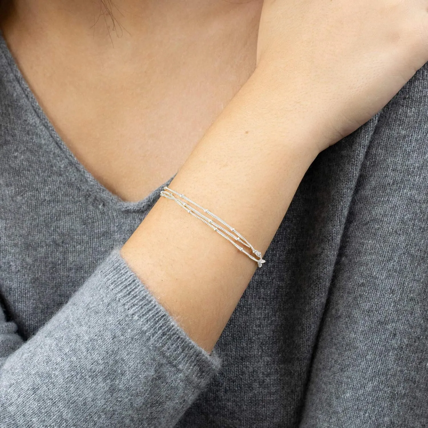 BENEIGE Women Bracelet 14K Gold Plated Paperclip Satellite Bead Ball Oval Cuba Cable Box Chain Daily Charm Layered Link Silver Bracelets Adjustable Jewelry