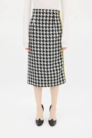 Black & White Houndstooth Logo Skirt