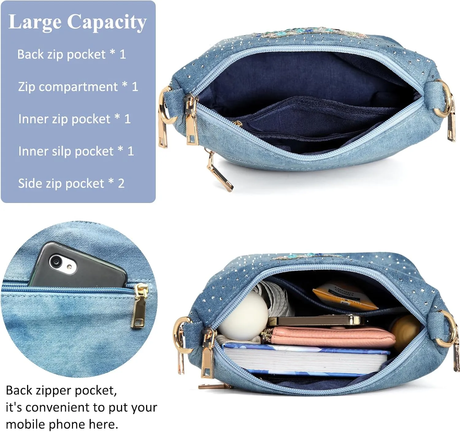 Bling Rhinestone Purse for Women Evening Bag Shoulder Bag Sparkling Crystal Wedding Party Clutches Handbags