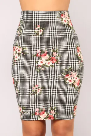 Blossom And Bloom Skirt - Black/White