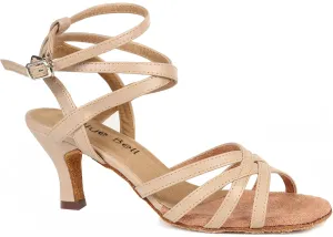 Blue Bell Shoes Handmade Women's Ballroom Salsa Wedding Competition Dance Shoes Kate 1.8" Heel-Beige