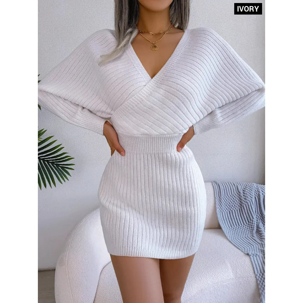 Bodycon Long Sleeve Knit Sweater Dress