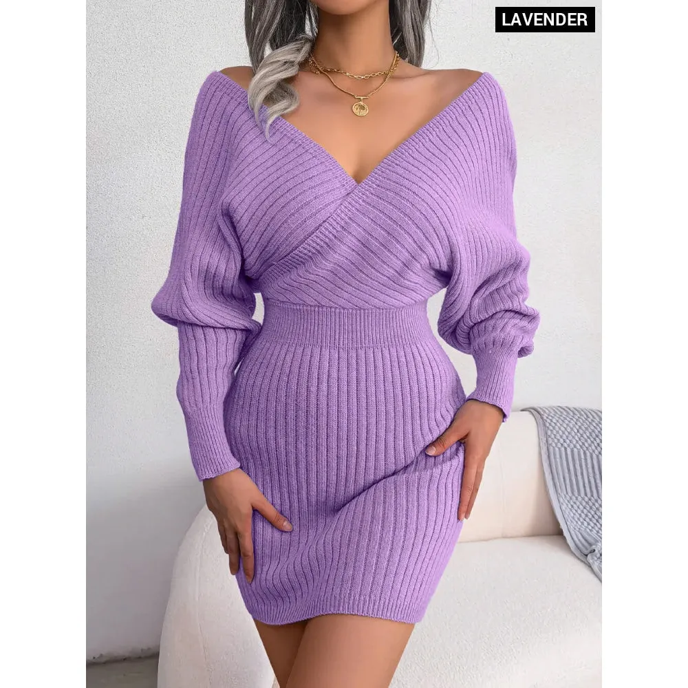 Bodycon Long Sleeve Knit Sweater Dress