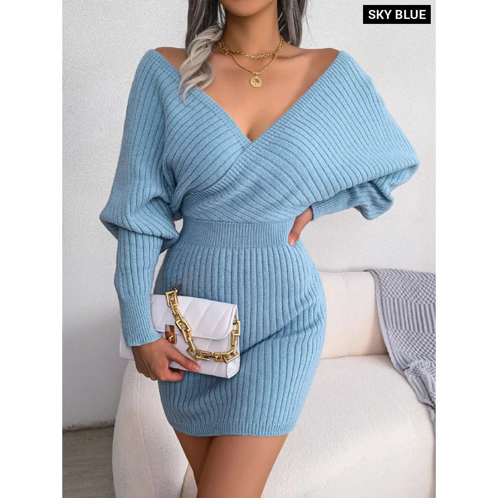 Bodycon Long Sleeve Knit Sweater Dress