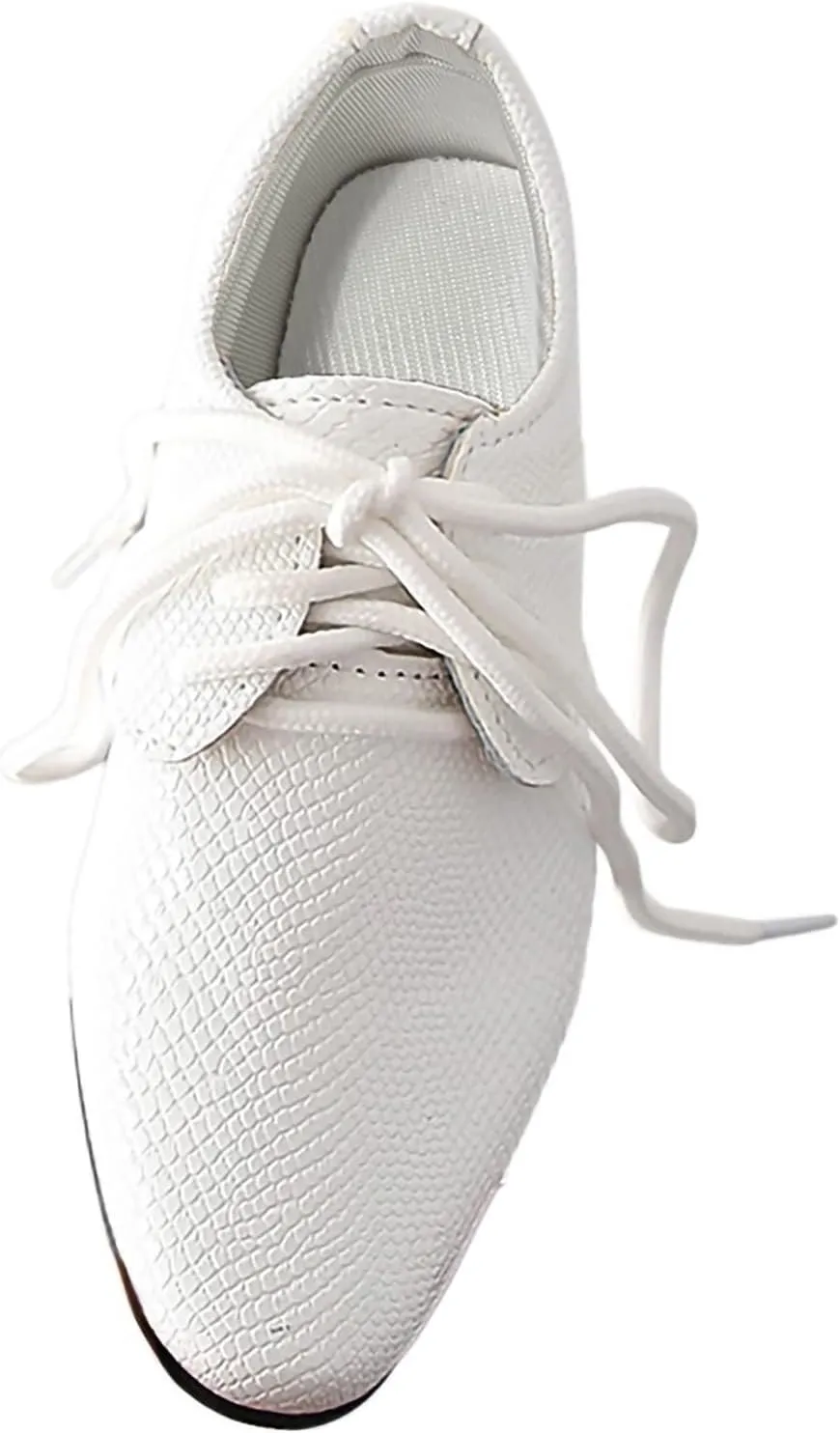 Boys Derby Leather Formal Dress Shoes Pointed Toe Oxford Lace Up Wedding Party Performance Prom Footwear for Kids